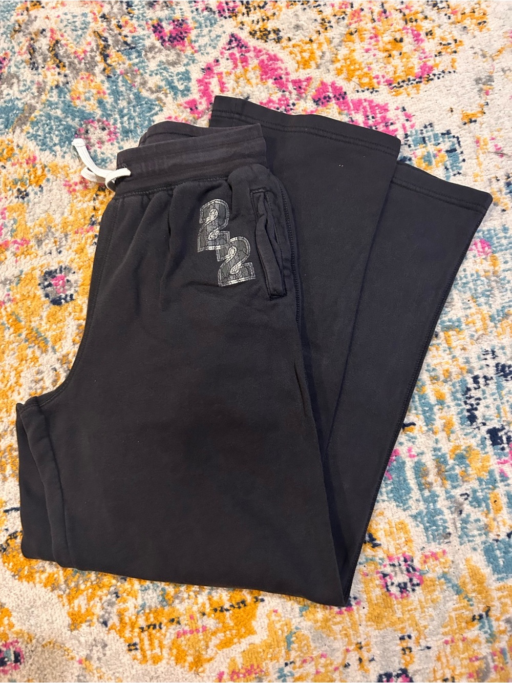 Basic Editions Black Kids Sweatpants with Drawstring